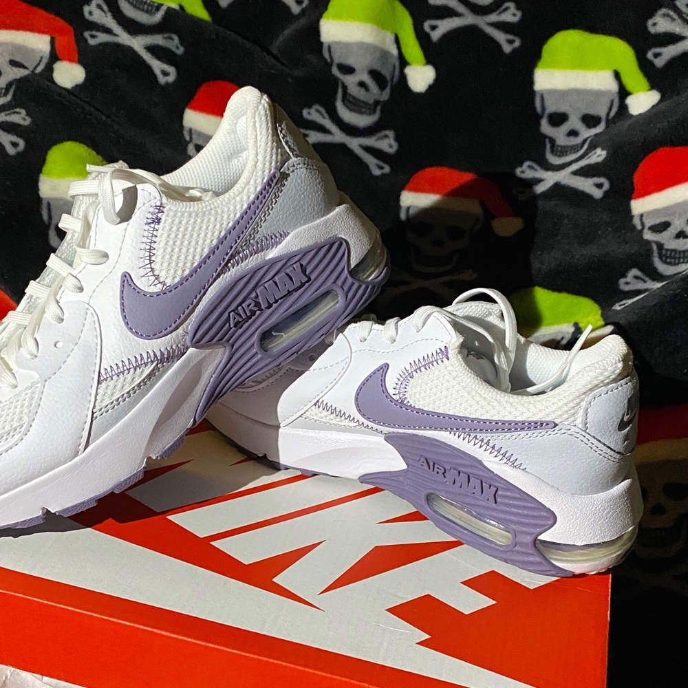 Nike White Sneakers with Lavender Accents